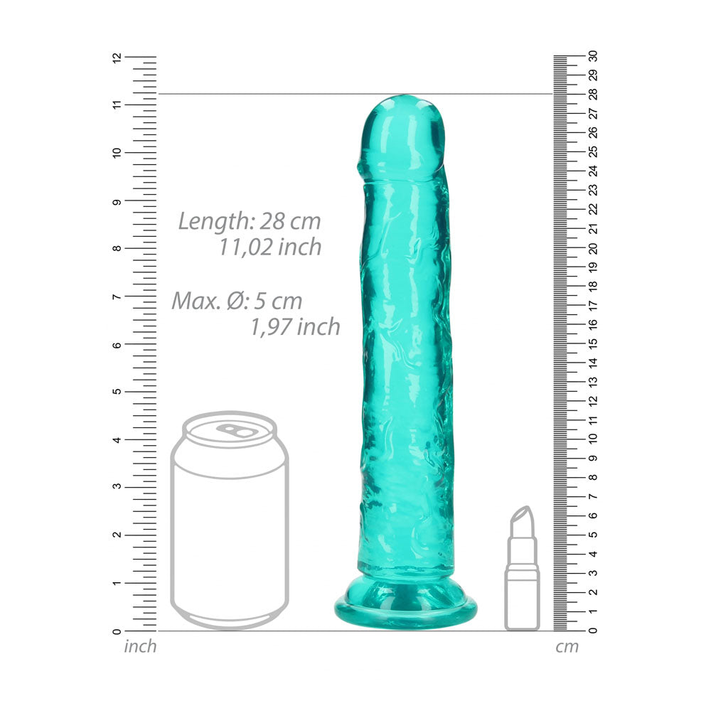 REALROCK 28 cm Straight Dildo - Turquoise - Turquoise 28 cm (10'') Dong — image 7