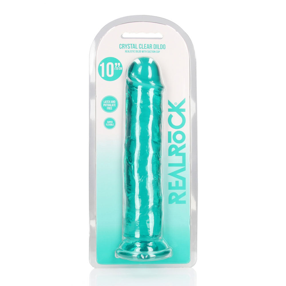 REALROCK 28 cm Straight Dildo - Turquoise - Turquoise 28 cm (10'') Dong — image 8
