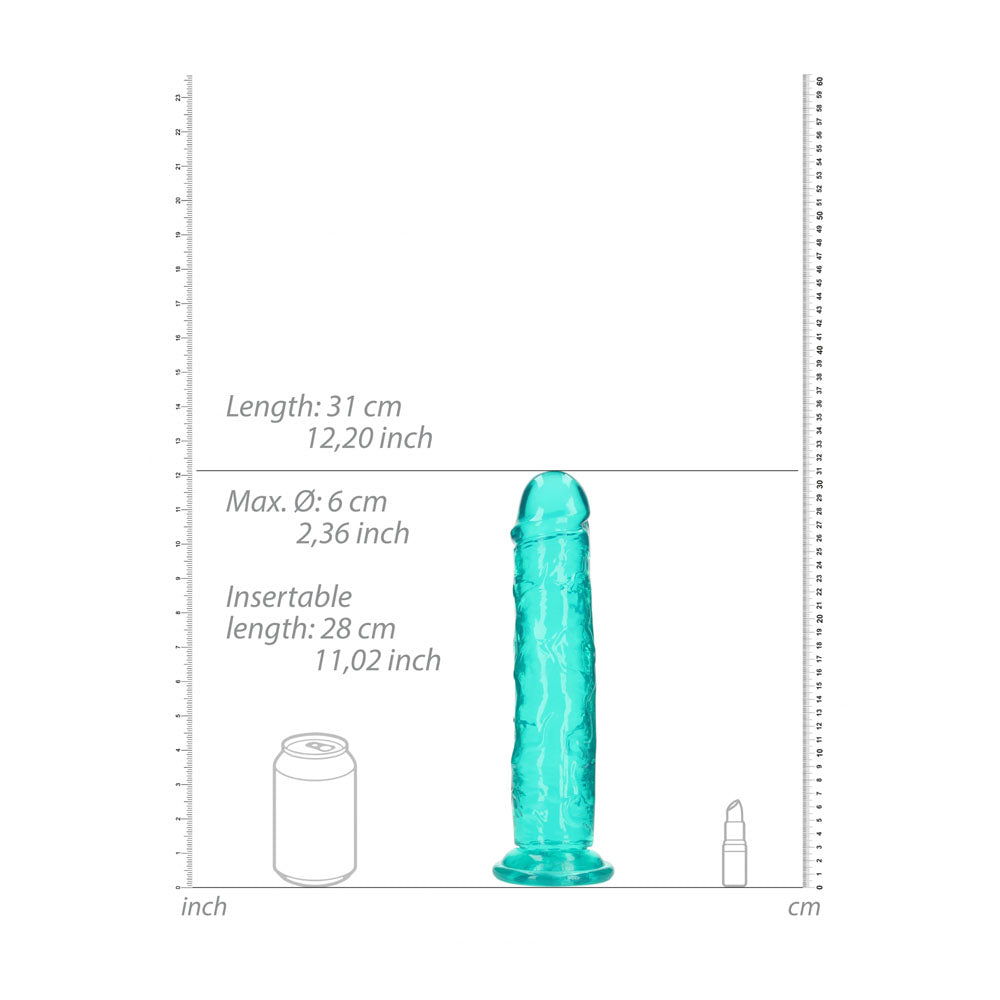 REALROCK 31 cm Straight Dildo - Turquoise - Turquoise 31 cm (11'') Dong — image 7
