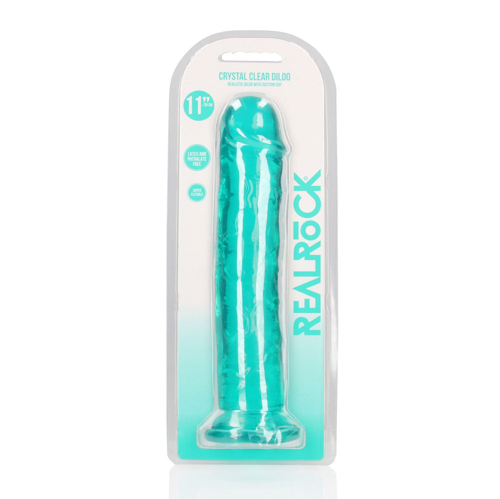 REALROCK 31 cm Straight Dildo - Turquoise - Turquoise 31 cm (11'') Dong — image 8
