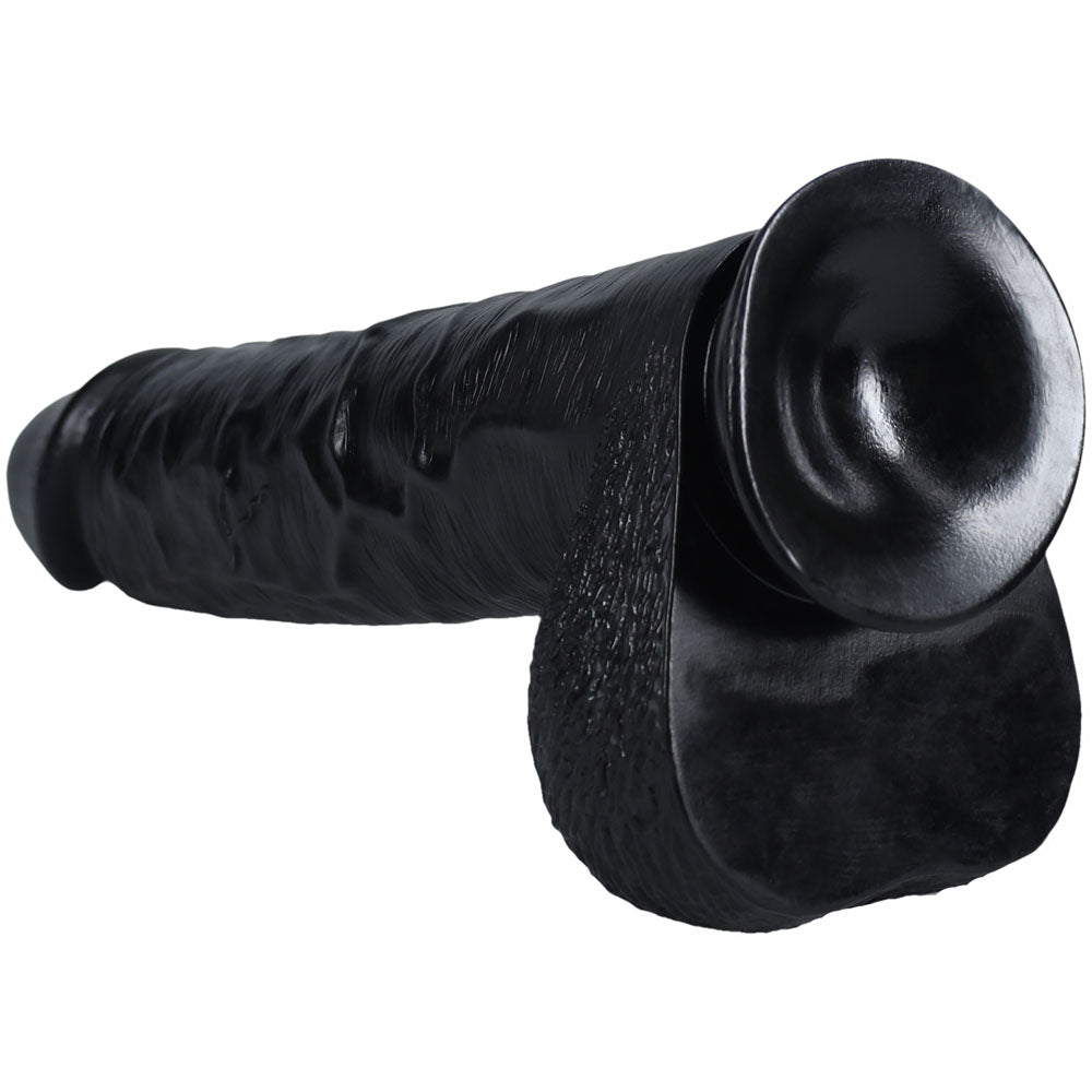 REALROCK 38cm Extra Long Dildo with Balls - Black - Black 38 cm (15'') Extra Long Dong — view 7