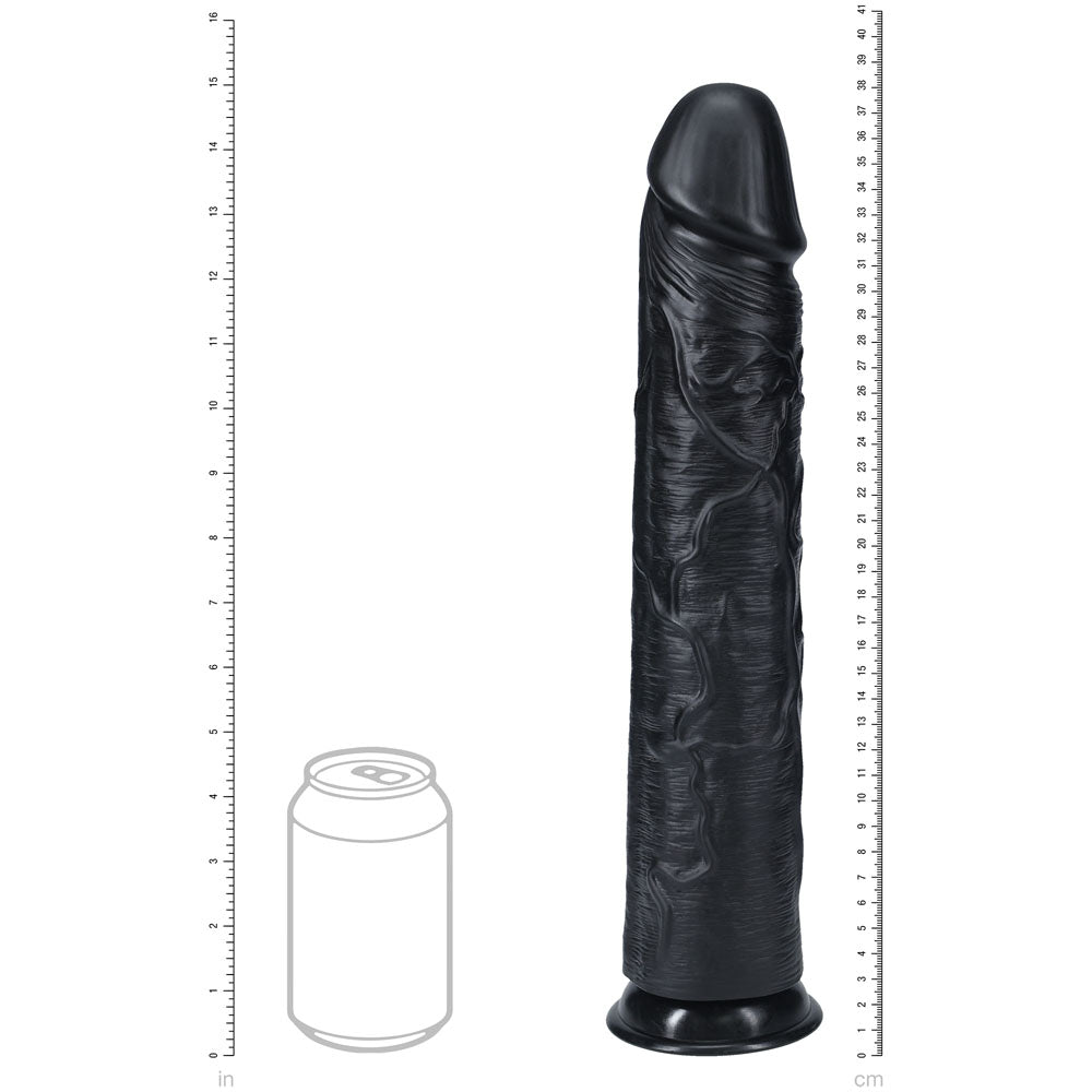 REALROCK 38cm Extra Long Dildo - Black - Black 38 cm (15'') Extra Long Dong — view 6