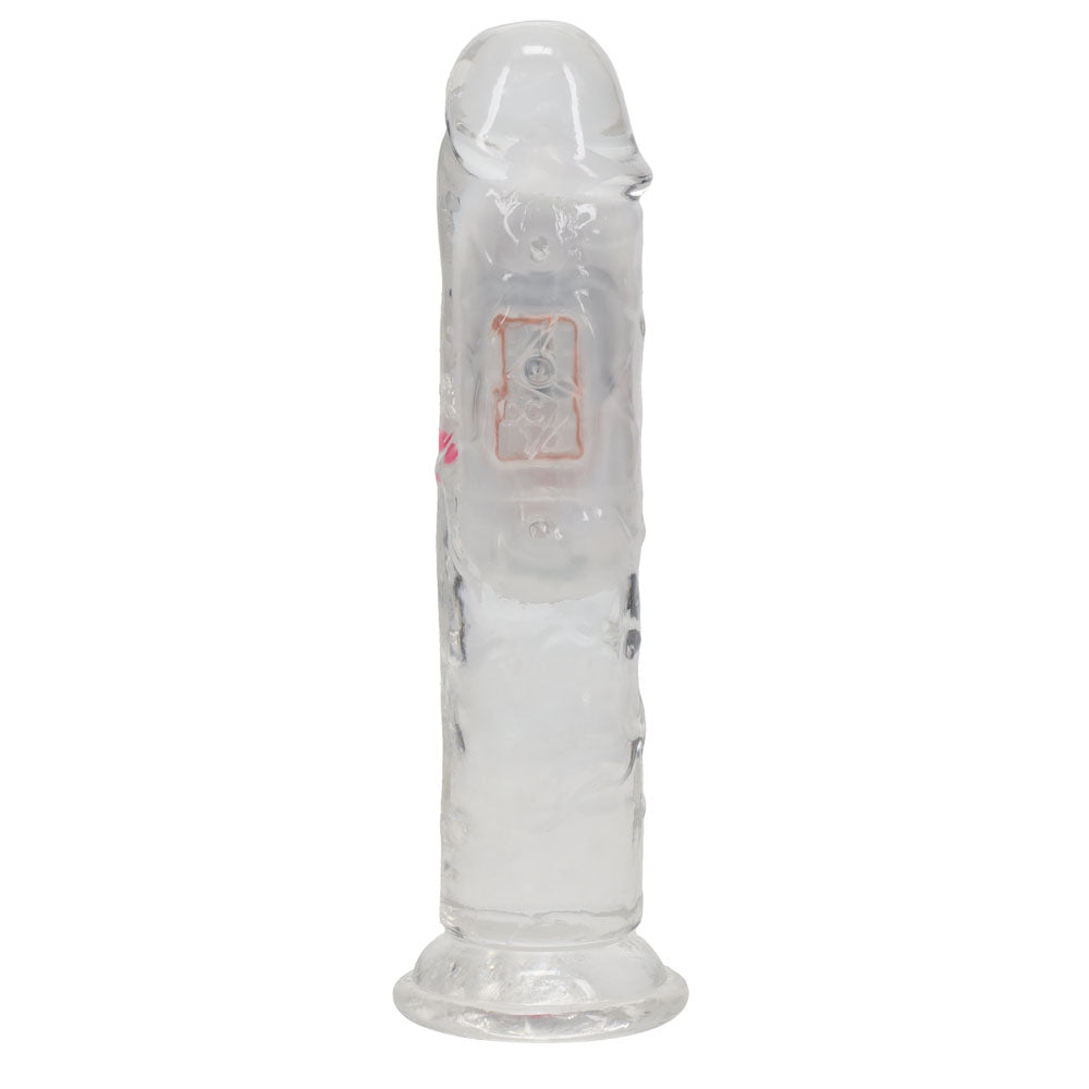 REALROCK 6'' No Balls Wireless LED Vibrating Dong - Clear with LED 16.5 cm Vibrating Dong with Remote