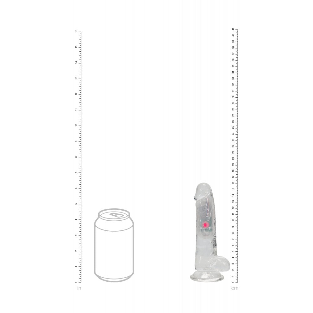 REALROCK 6'' with Balls Wireless Rechargeable LED Vibrating Dong - Clear with LED 16.2 cm USB Rechargeable Vibrating — view 8
