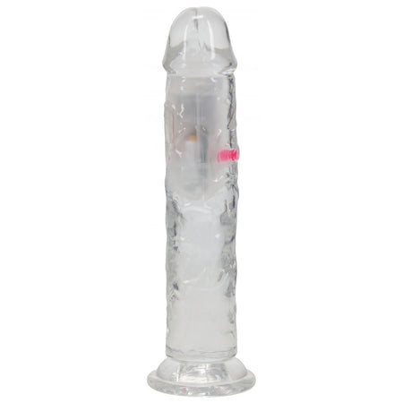 REALROCK 7'' No Balls Wireless LED Vibrating Dong - Clear with LED 20 cm Vibrating Dong with Remote