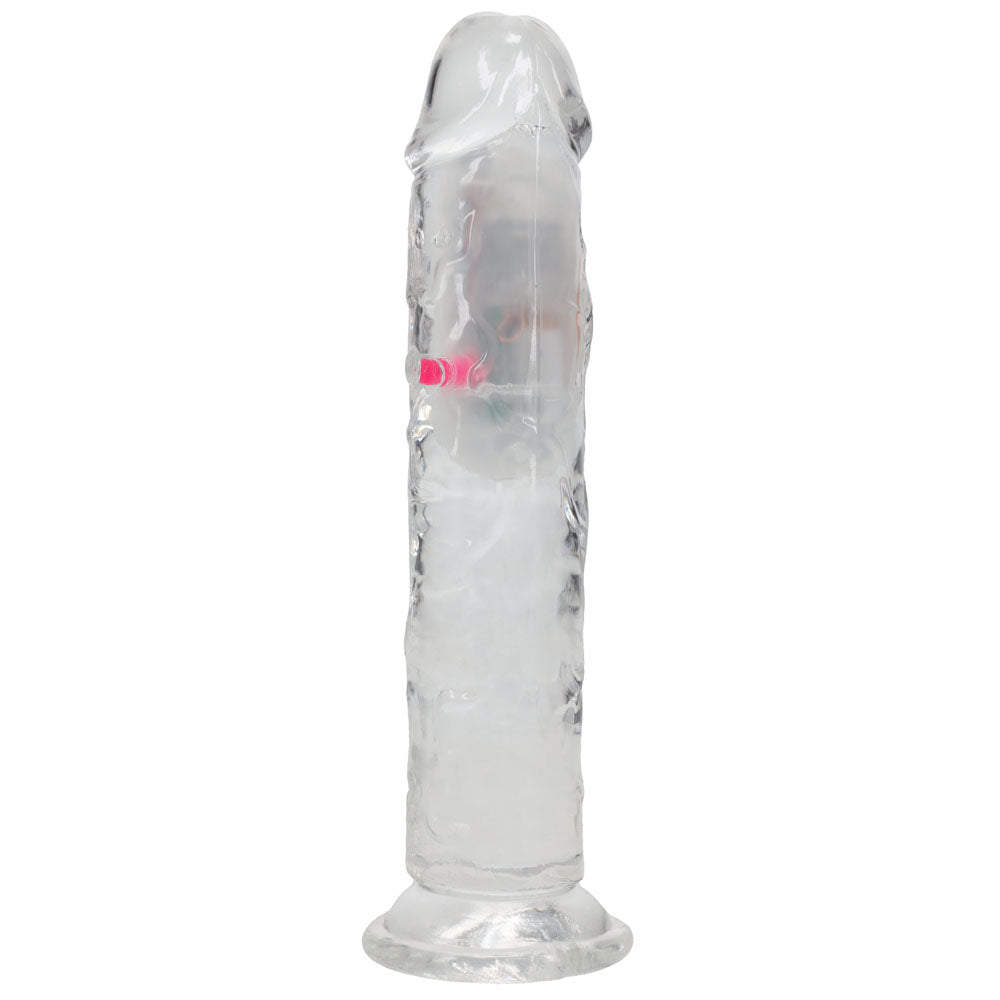 REALROCK 7'' No Balls Wireless Rechargeable LED Vibrating Dong - Clear with LED 20 cm USB Rechargeable Vibrating Don — view 6