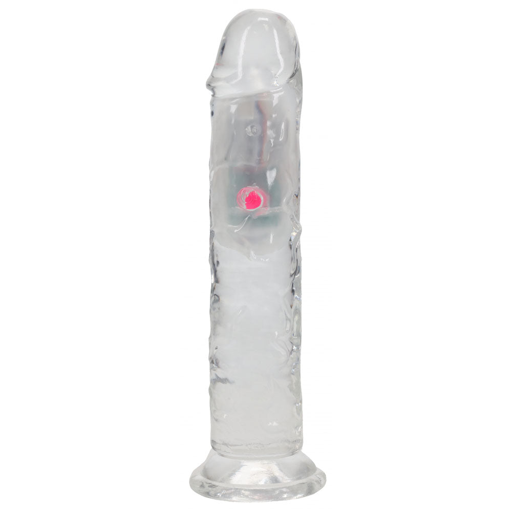 REALROCK 7'' No Balls Wireless Rechargeable LED Vibrating Dong - Clear with LED 20 cm USB Rechargeable Vibrating Don — view 7