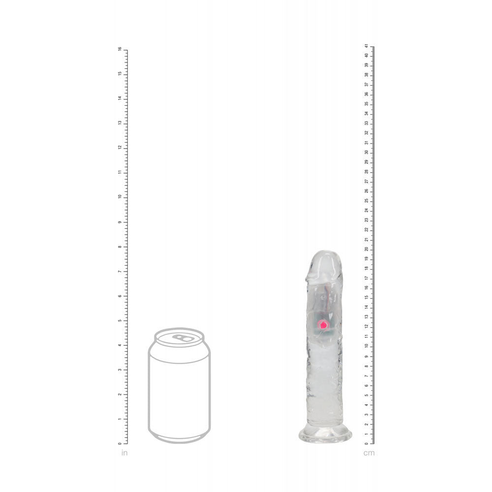 REALROCK 7'' No Balls Wireless Rechargeable LED Vibrating Dong - Clear with LED 20 cm USB Rechargeable Vibrating Don — view 8