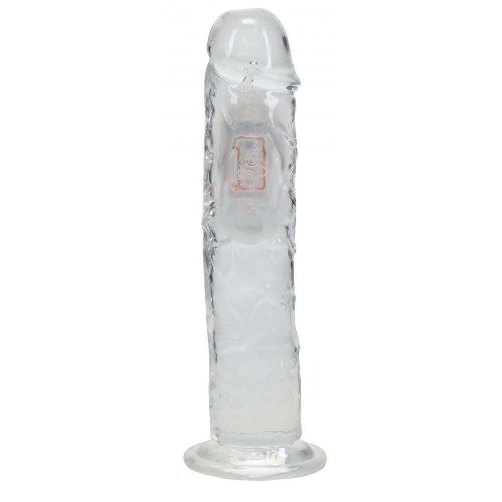 REALROCK 8'' No Balls Wireless LED Vibrating Dong - Clear with LED 22 cm Vibrating Dong with Remote