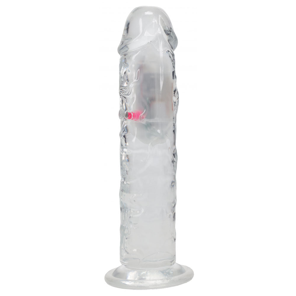 REALROCK 8'' No Balls Wireless Rechargeable LED Vibrating Dong - Clear with LED 22 cm USB Rechargeable Vibrating Don — view 6