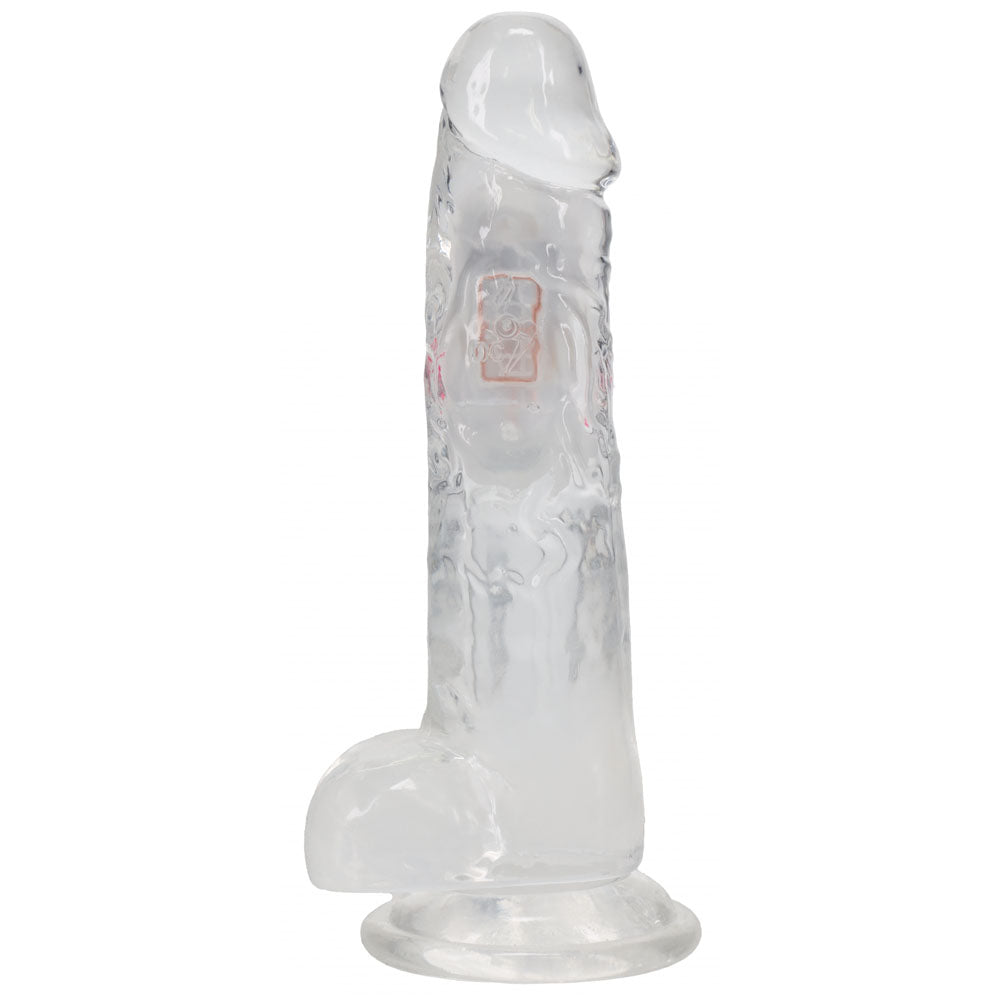 REALROCK 8'' with Balls Wireless Rechargeable LED Vibrating Dong - Clear with LED 22.5 cm USB Rechargeable Vibrating — view 6