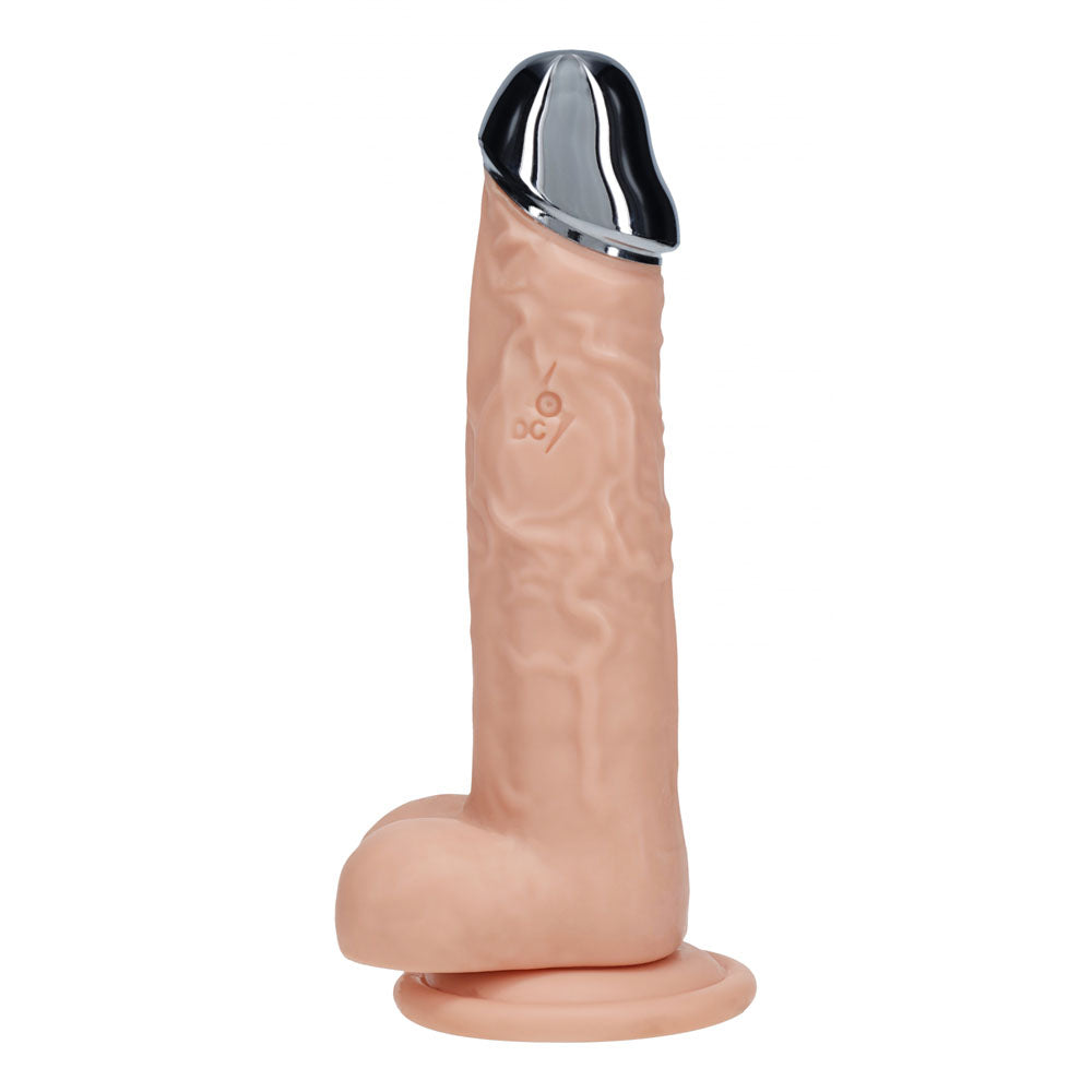 REALROCK Metal Head 8'' Rechargeable Dildo - Flesh - Flesh 22 cm USB Rechargeable Vibrating Dildo with Metal Head and Wi