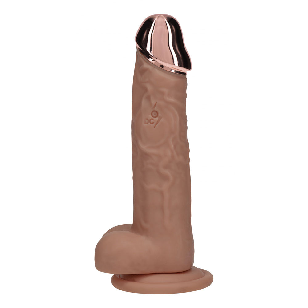 REALROCK Metal Head 8'' Rechargeable Dildo - Tan - Tan 22 cm USB Rechargeable Vibrating Dildo with Metal Head and Wireless...