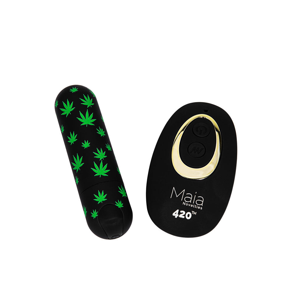 Maia DATE NIGHT 420 PANTY VIBE - S/M - Black S/M 420 Panty with Black Bullet & Remote