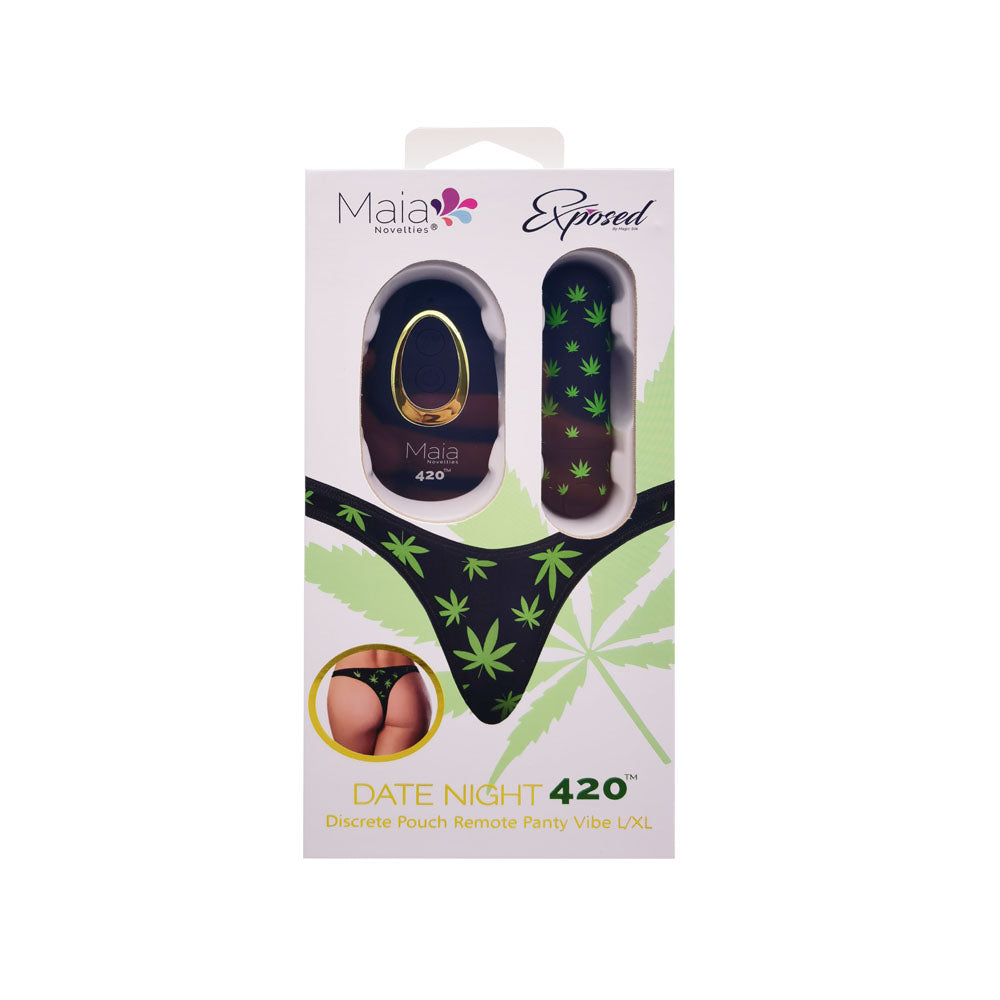 Maia DATE NIGHT 420 PANTY VIBE - S/M - Black S/M 420 Panty with Black Bullet & Remote
