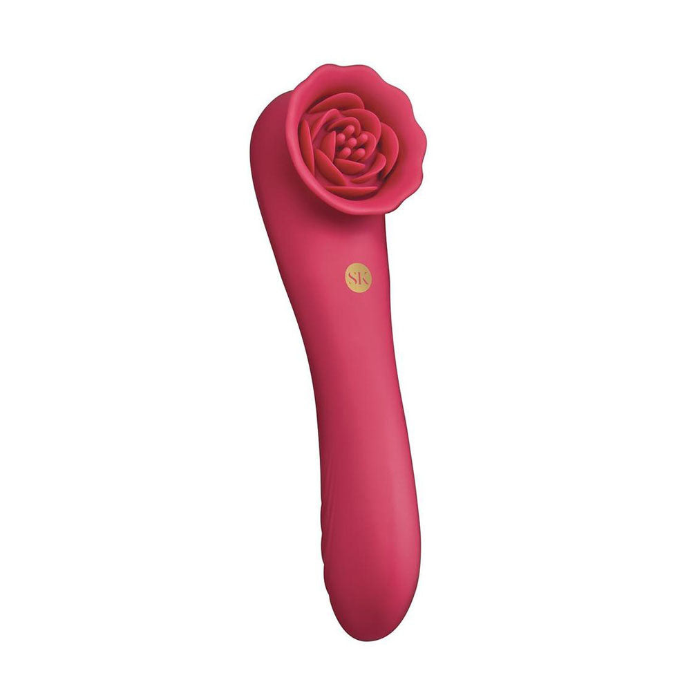 Secret Kisses ROSEGASM ROSE QUAKE - Red 18.8 cm Dual Ended Tapping Vibrator