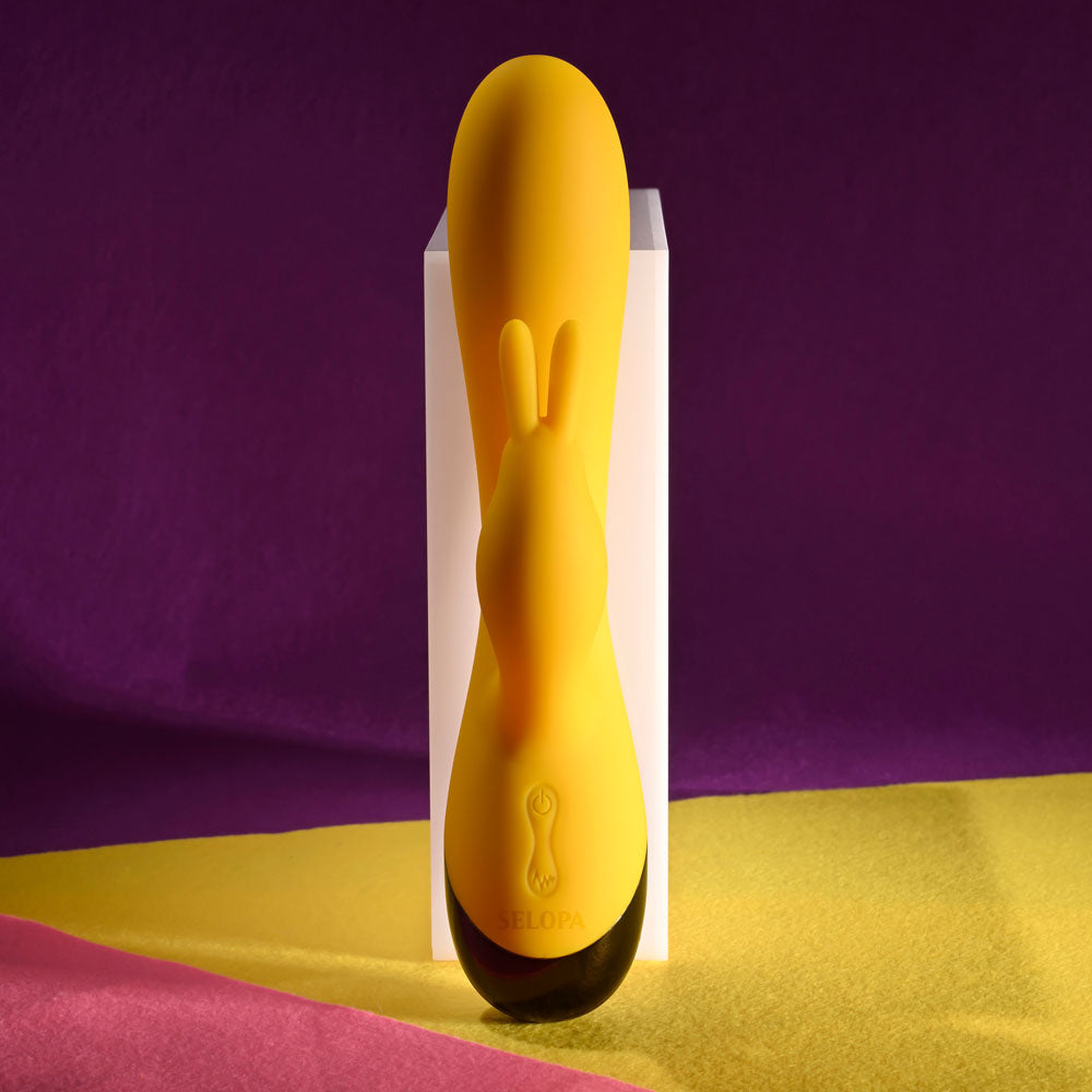 Selopa BUZZZ BUNNY - Yellow 19.7 cm Rabbit Vibrator