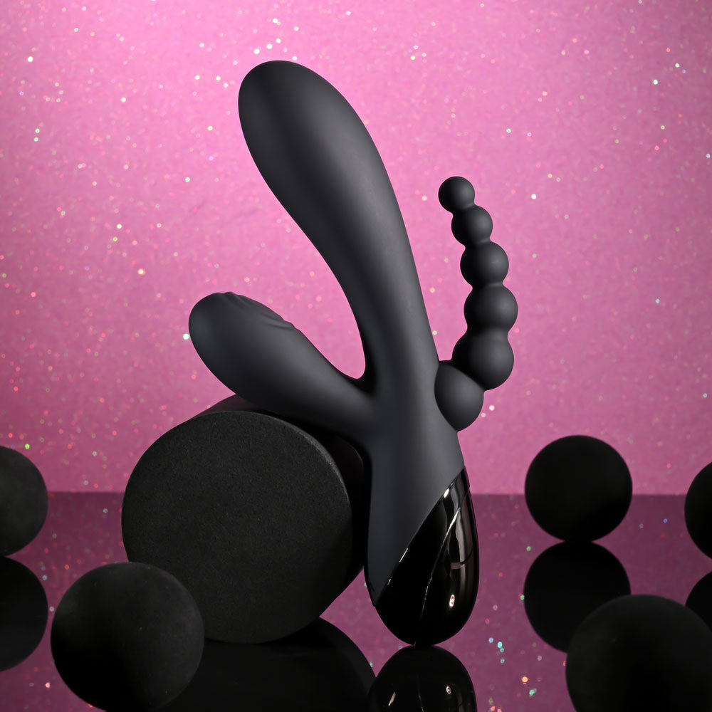 Selopa TRIPLE ACES - Black 19.7 cm Triple Stimulator Vibrator