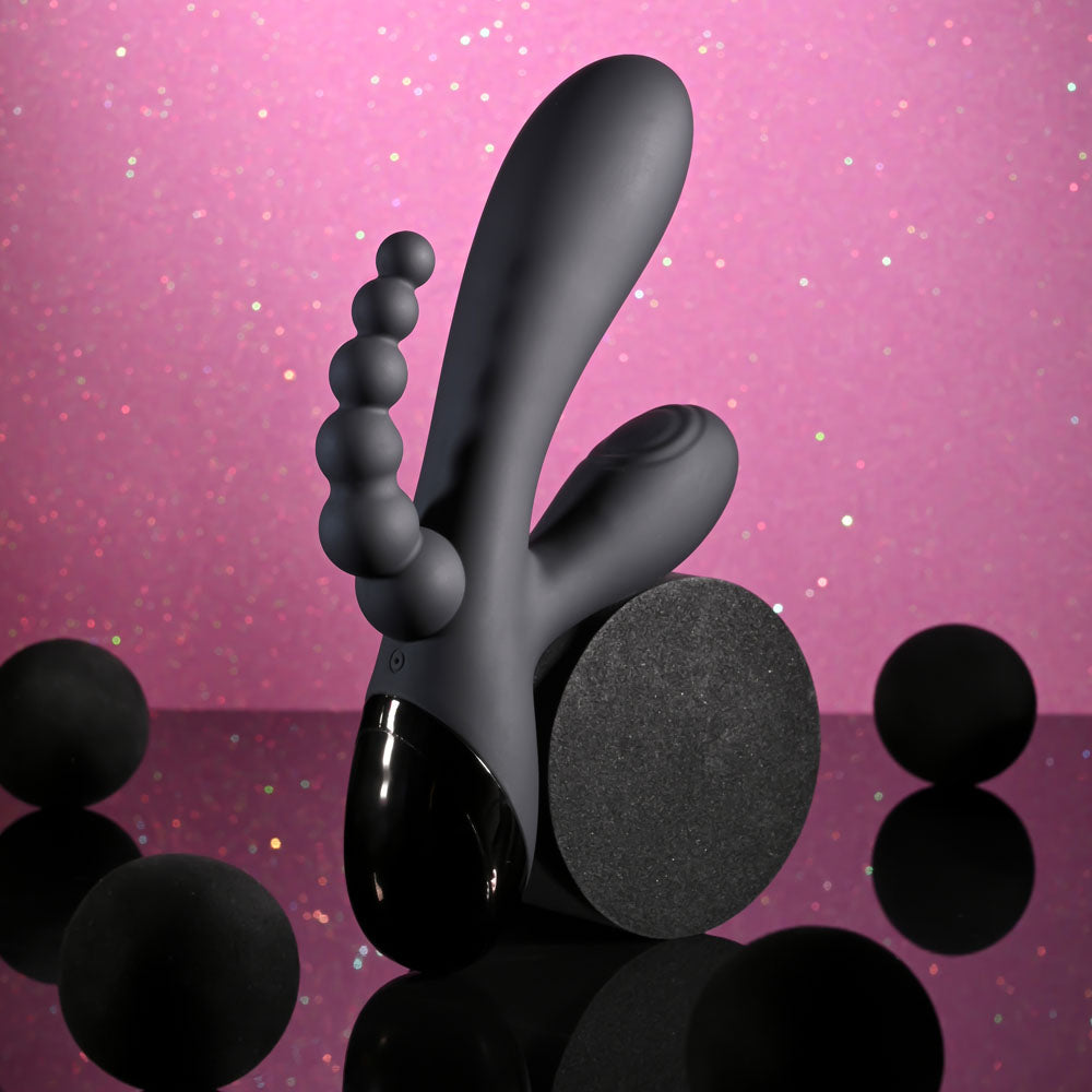 Selopa TRIPLE ACES - Black 19.7 cm Triple Stimulator Vibrator