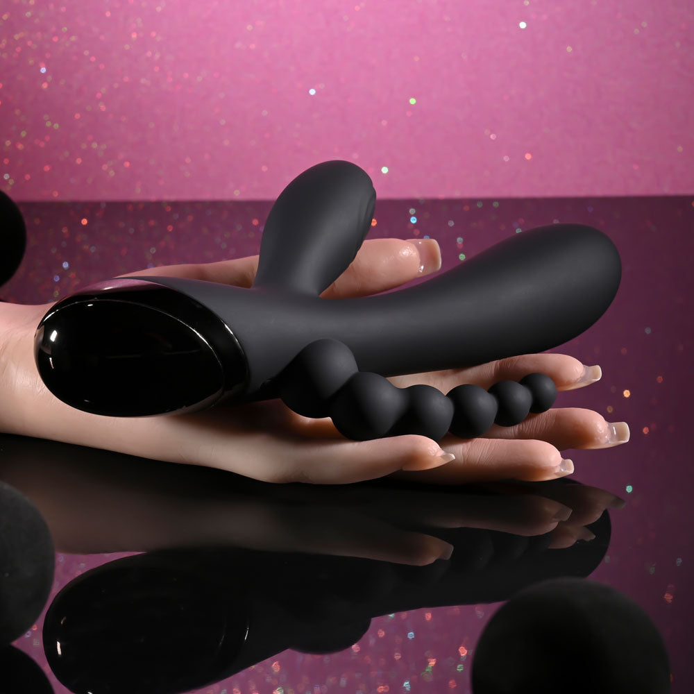 Selopa TRIPLE ACES - Black 19.7 cm Triple Stimulator Vibrator