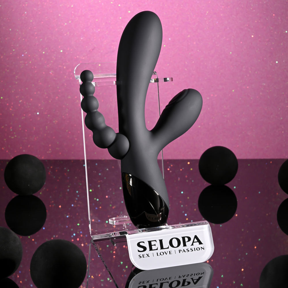 Selopa TRIPLE ACES - Black 19.7 cm Triple Stimulator Vibrator