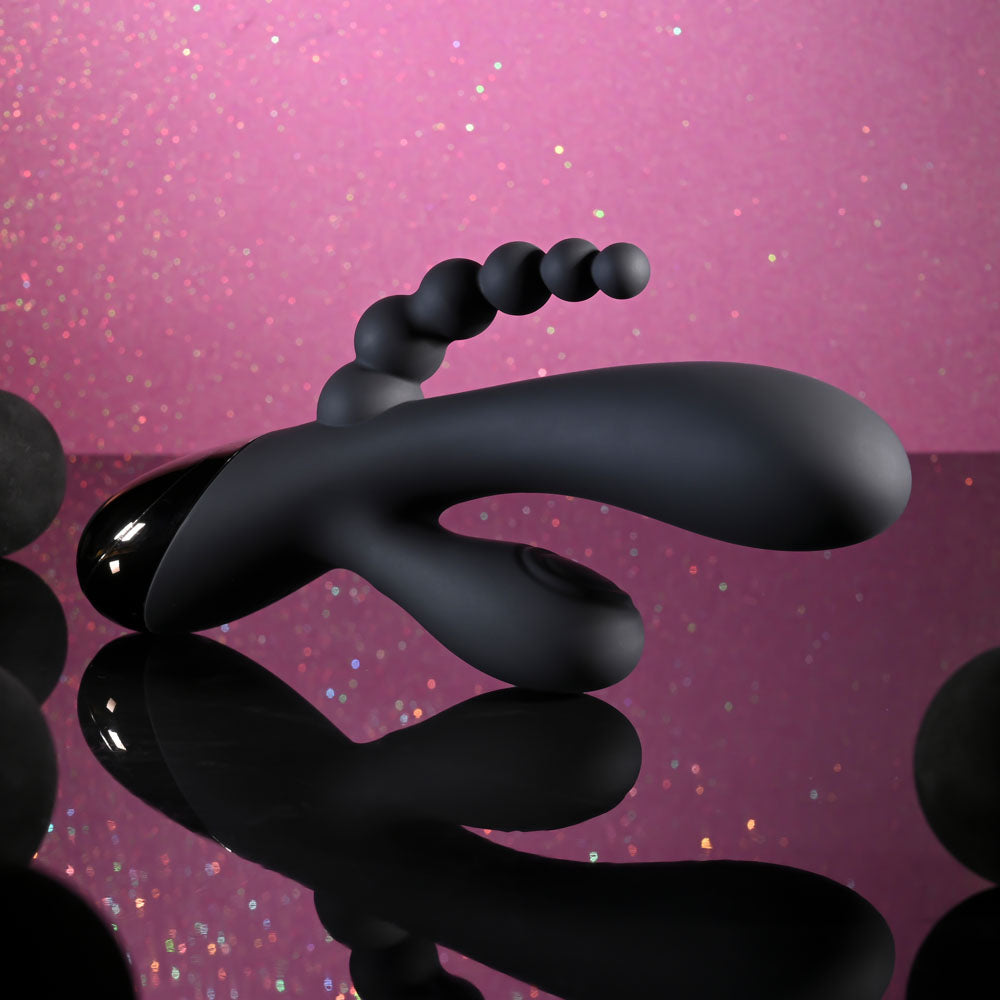 Selopa TRIPLE ACES - Black 19.7 cm USB Rechargeable Triple Stimulator Vibrator — view 6