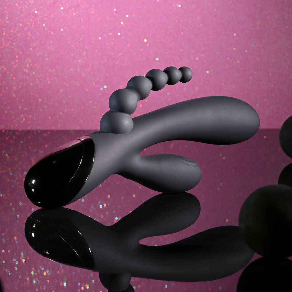 Selopa TRIPLE ACES - Black 19.7 cm USB Rechargeable Triple Stimulator Vibrator — view 7