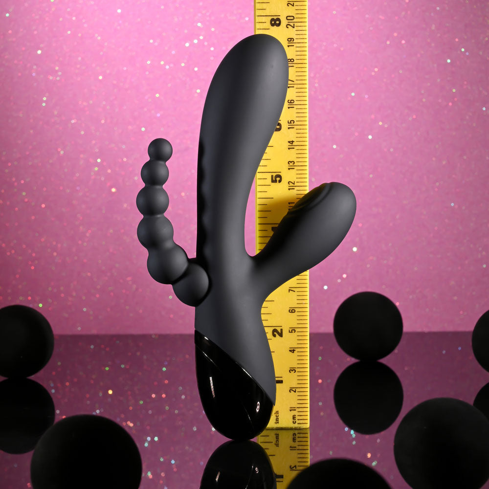 Selopa TRIPLE ACES - Black 19.7 cm USB Rechargeable Triple Stimulator Vibrator — view 8