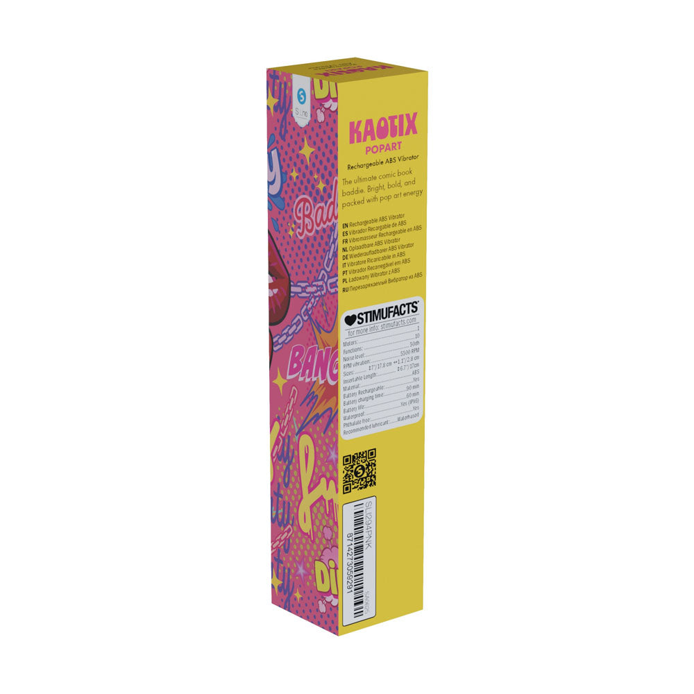S-LINE Kaotix Pop Art - Pink 17.8 cm USB Rechargeable Vibrator — image 4