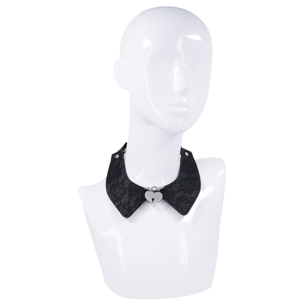 Sex & Mischief Heartbound Lace Day Collar - Black Submission Collar — image 6