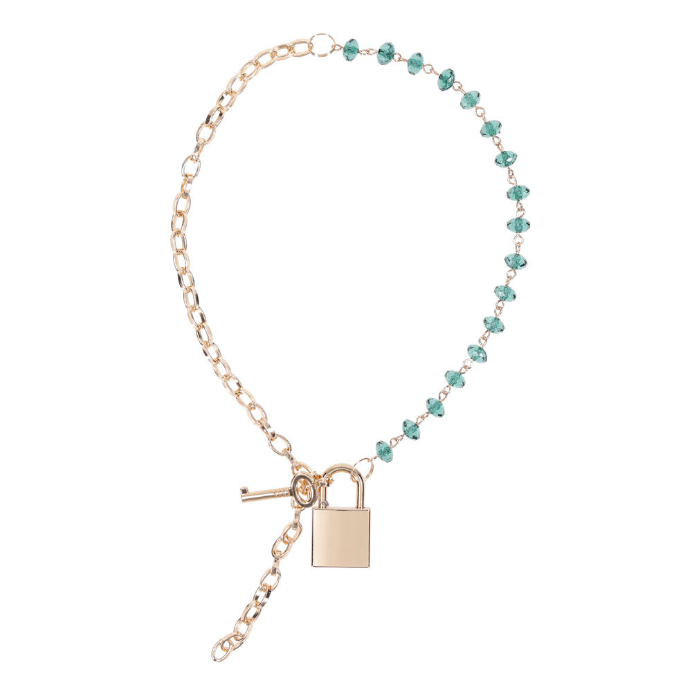 Sex & Mischief Indica Crystal Day Collar - Gold/Emerald Lockable Collar — image 4