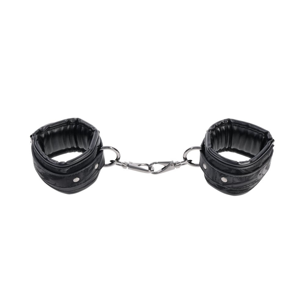 SPORTSHEETS Velvet Noir Handcuffs - Black Adjustable Cuff Restraints — view 7
