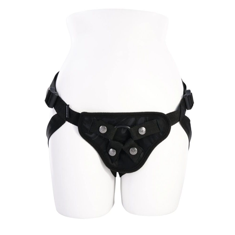 SPORTSHEETS Velvet Noir Strap On - Black Adjustable Strap-On Harness (No Probe Included) — image 4