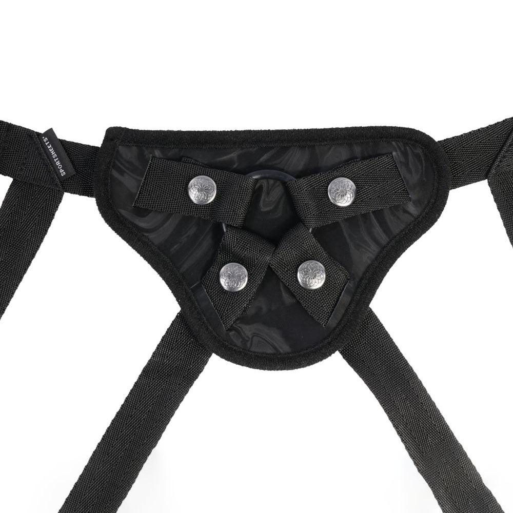 SPORTSHEETS Velvet Noir Strap On - Black Adjustable Strap-On Harness (No Probe Included) — image 7