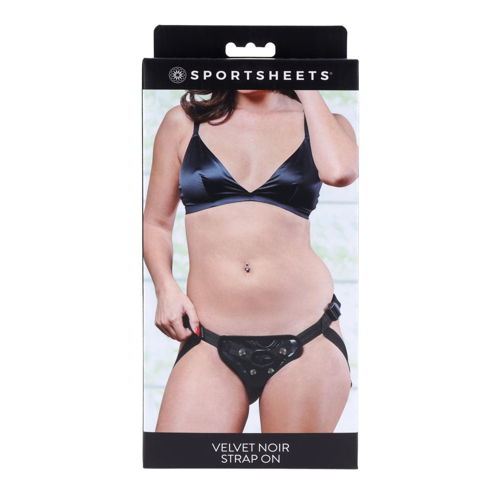 SPORTSHEETS Velvet Noir Strap On - Black Adjustable Strap-On Harness (No Probe Included) — image 8