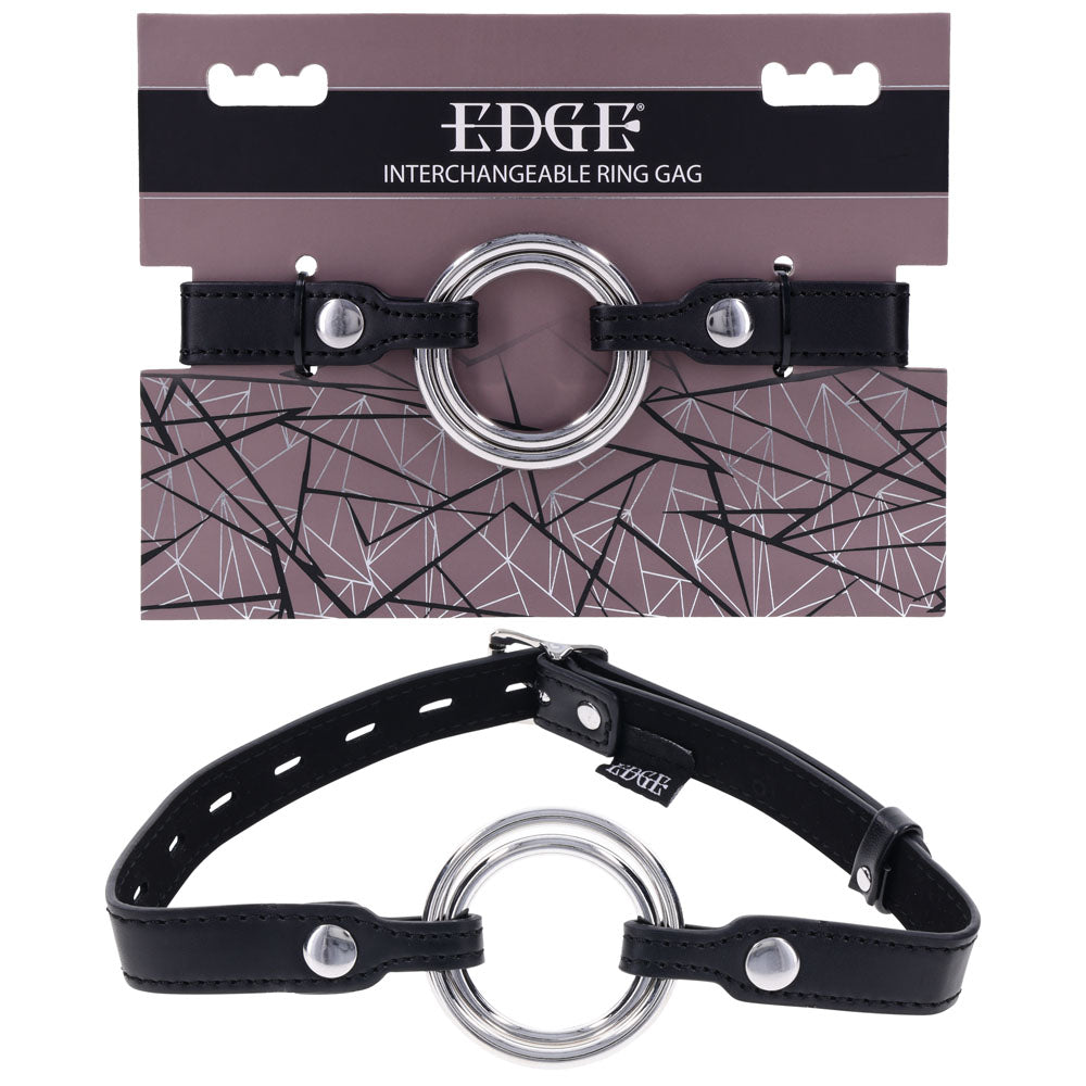 EDGE Interchangeable Ring Gag - Black Mouth Gag Restraint with 2 Interchangeable Pieces buy online Australia