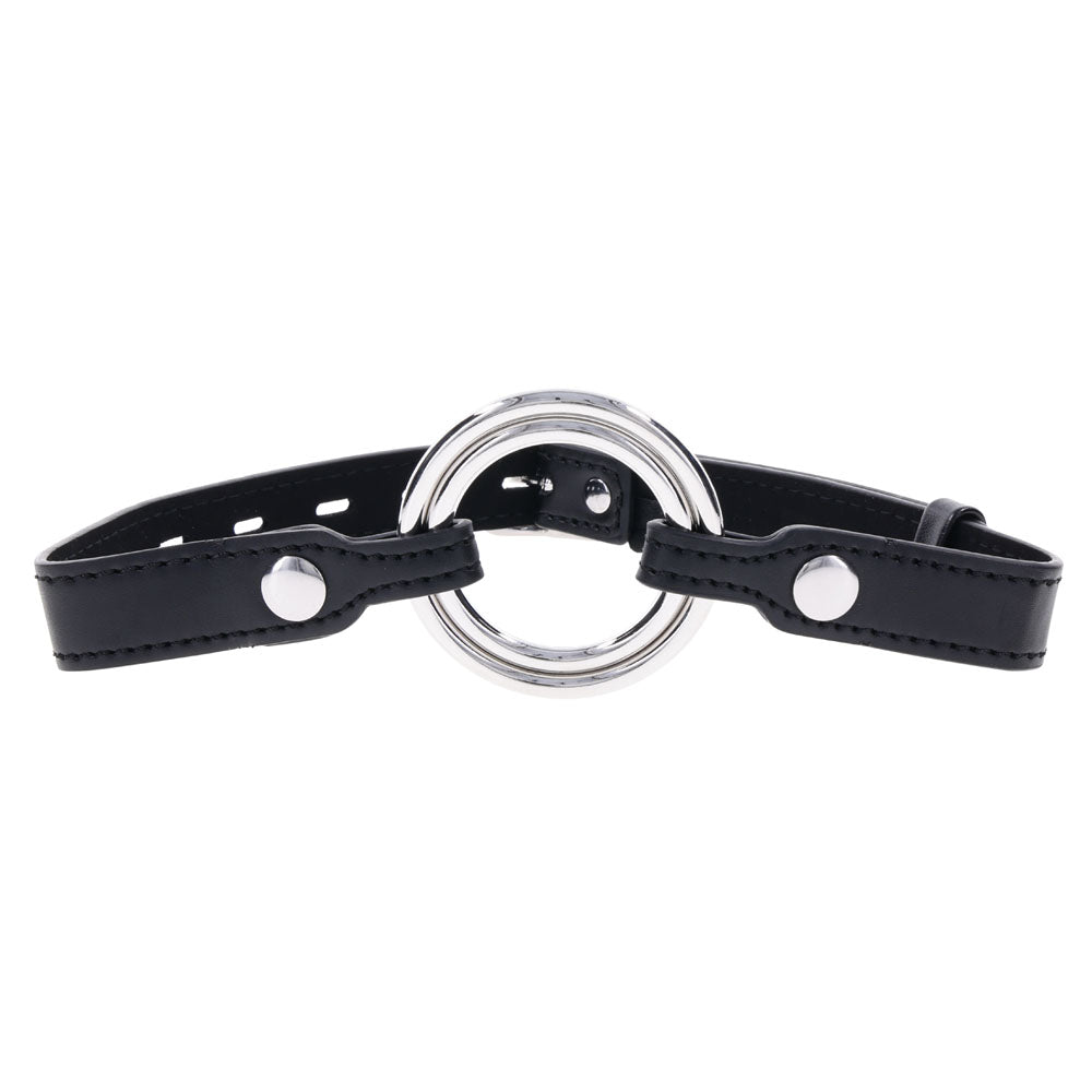 EDGE Interchangeable Ring Gag - Black Mouth Gag Restraint with 2 Interchangeable Pieces — view 6