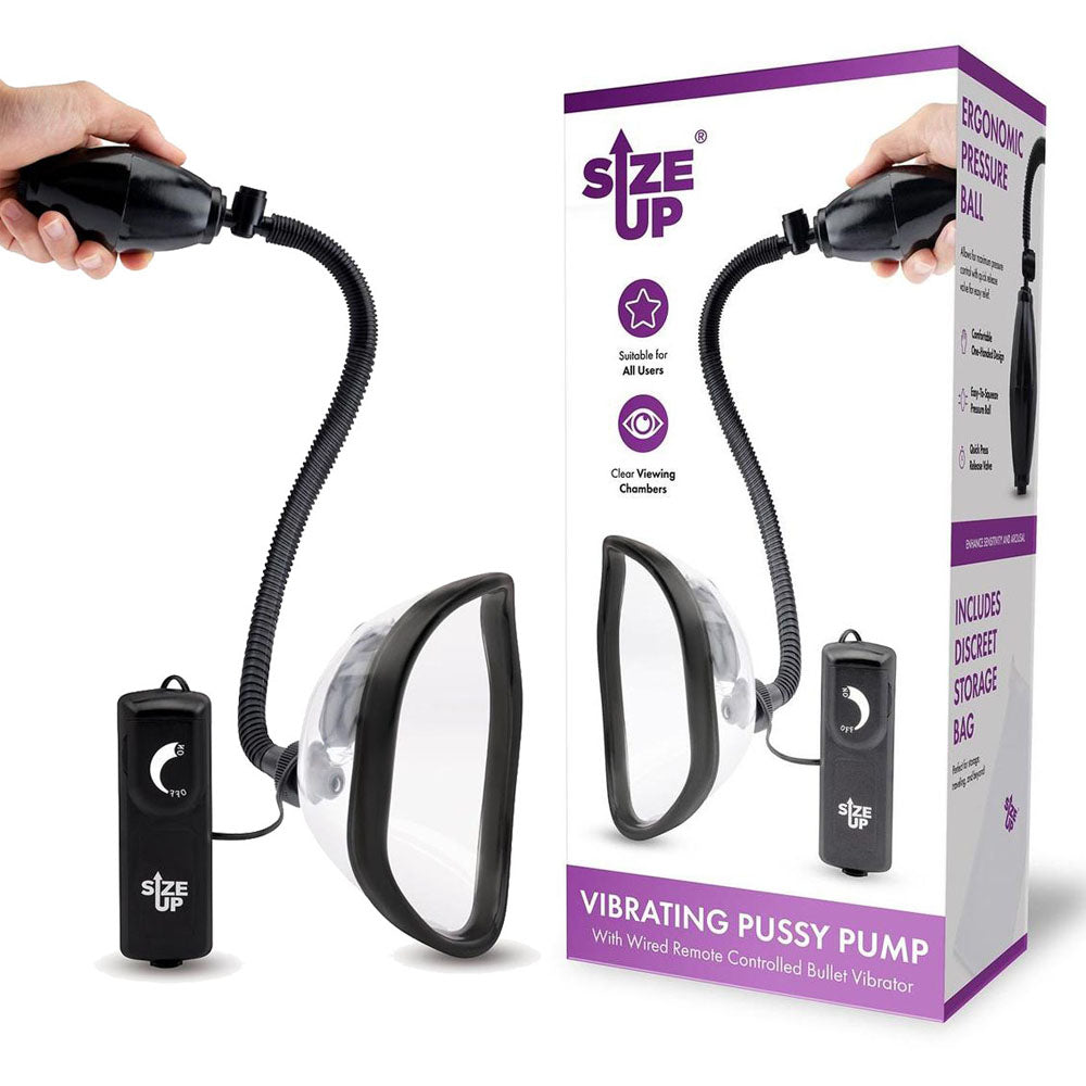 Size Up Vibrating Pussy Pump - Clear Vibrating Vagina Pump buy online Australia