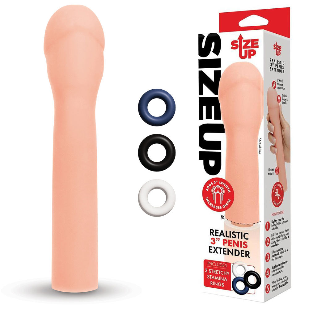 Size Up Realistic 3'' Penis Extender buy online Australia