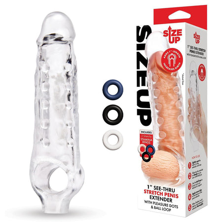 Size Up 1 Inch See-Thru Stretch Penis Extender buy online Australia
