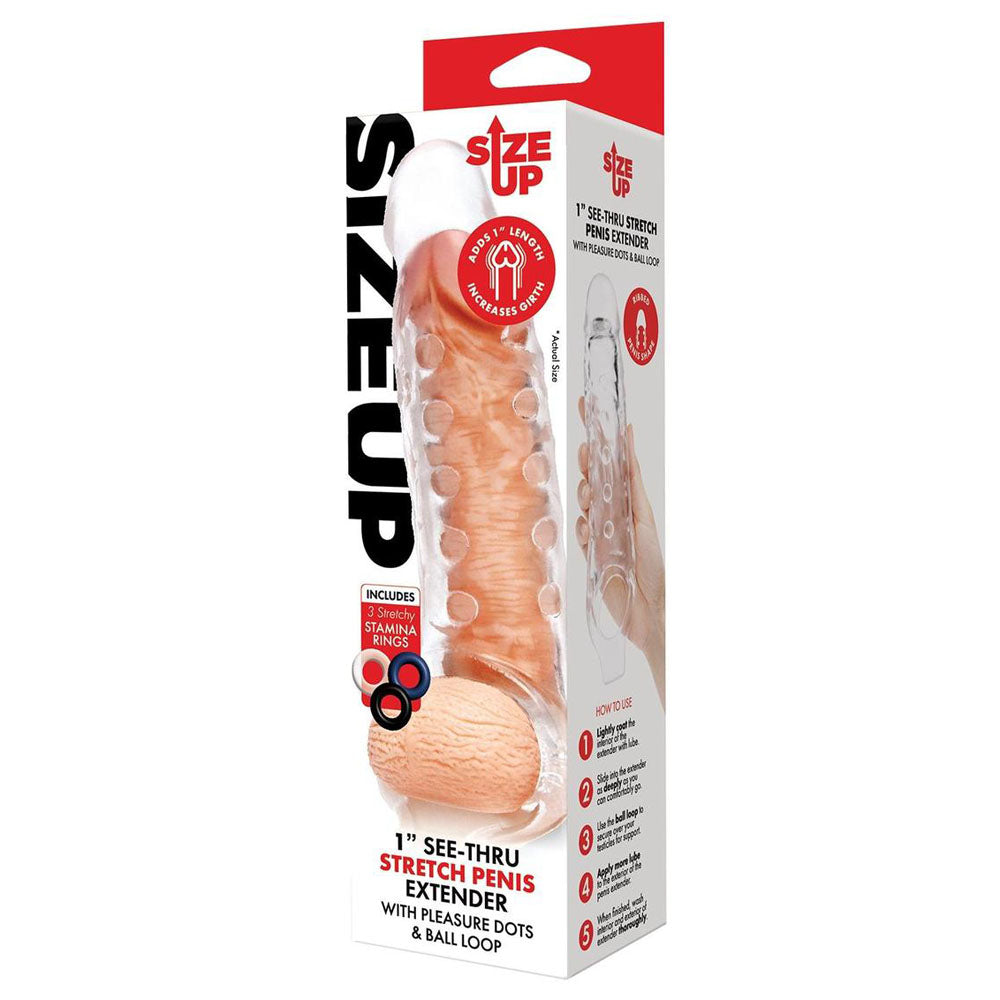 Size Up 1 Inch See-Thru Stretch Penis Extender — view 7