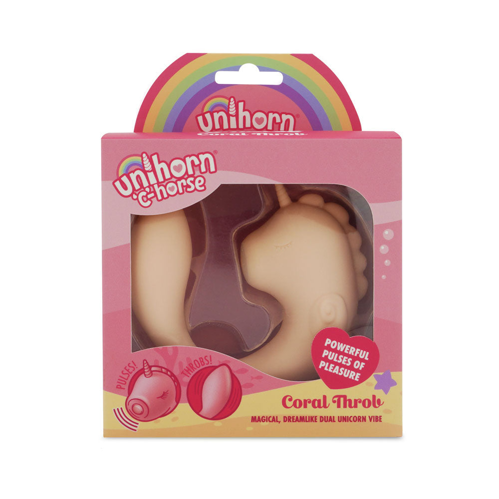 Unihorn - C Horse - Coral Throb - Coral Dual Unicorn Vibrator buy online Australia