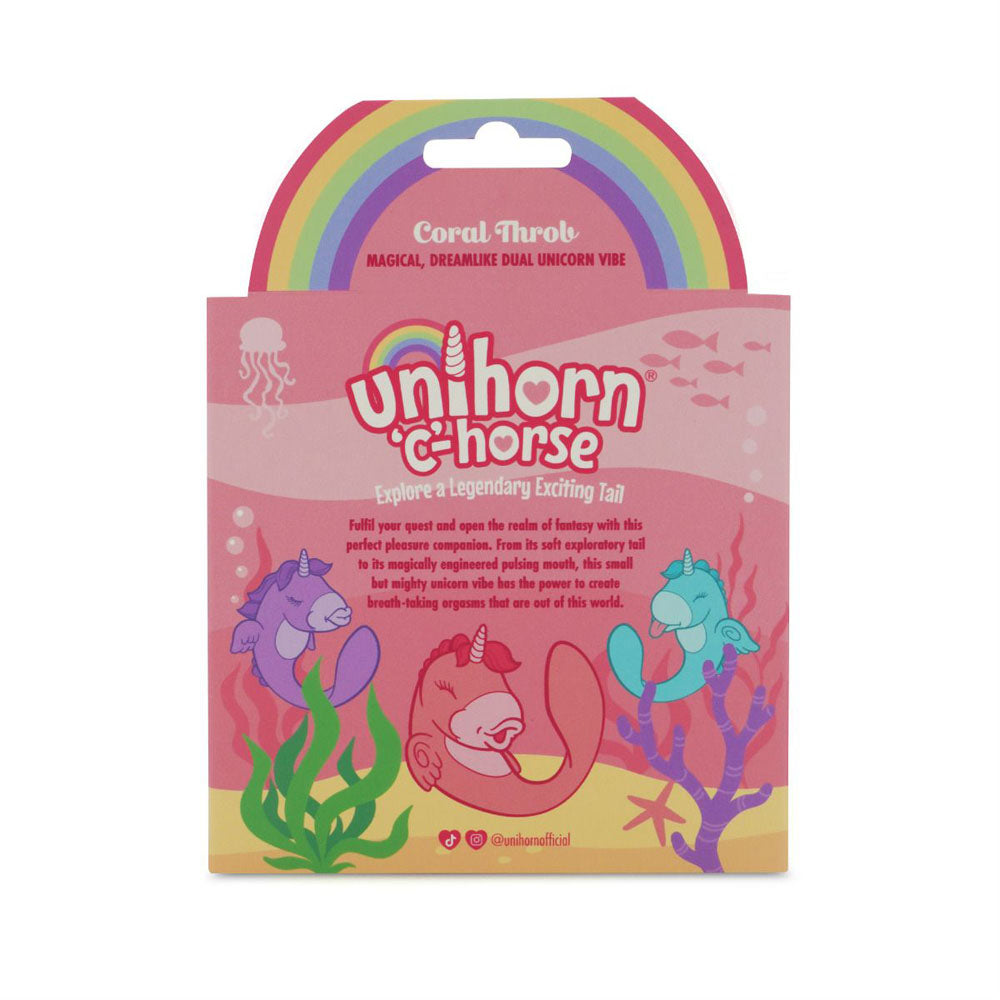 Unihorn - C Horse - Coral Throb - Coral USB Rechargeable Dual Unicorn Vibrator — view 9