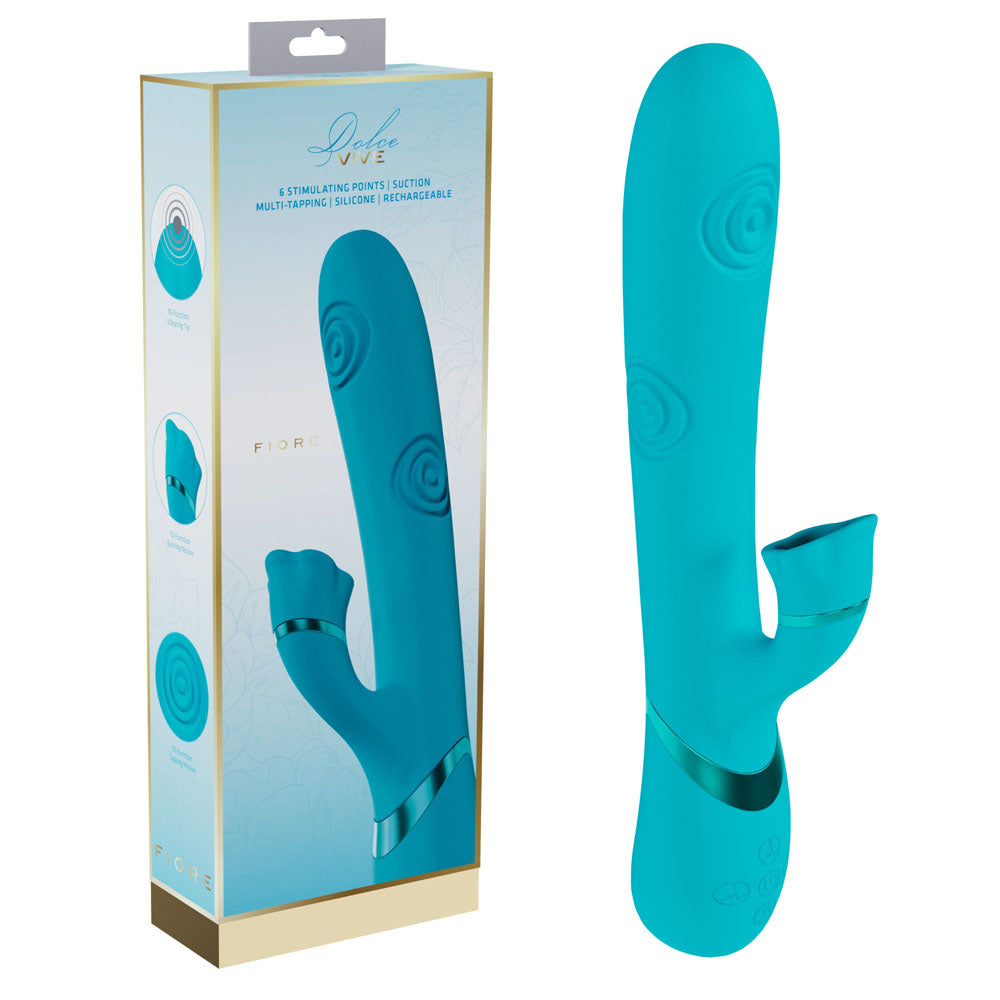 VIVE Fiore - Blue 25 cm Tapping Rabbit Vibrator buy online Australia