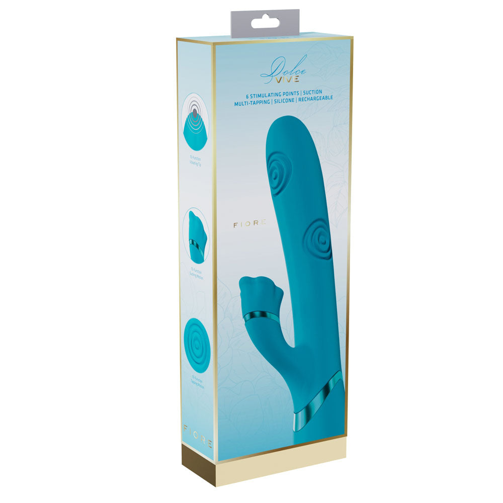 VIVE Fiore - Blue 25 cm USB Rechargeable Tapping Rabbit Vibrator — view 6