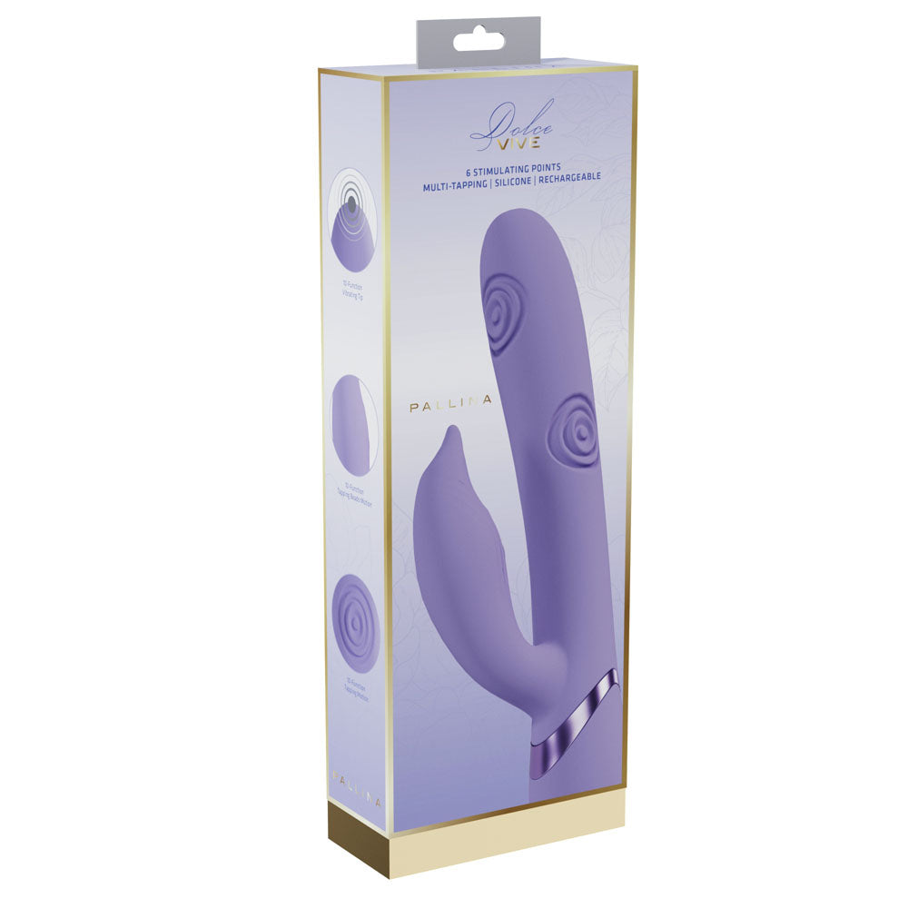 VIVE Pallina - Purple - Purple 25 cm USB Rechargeable Tapping Rabbit Vibrator — view 6