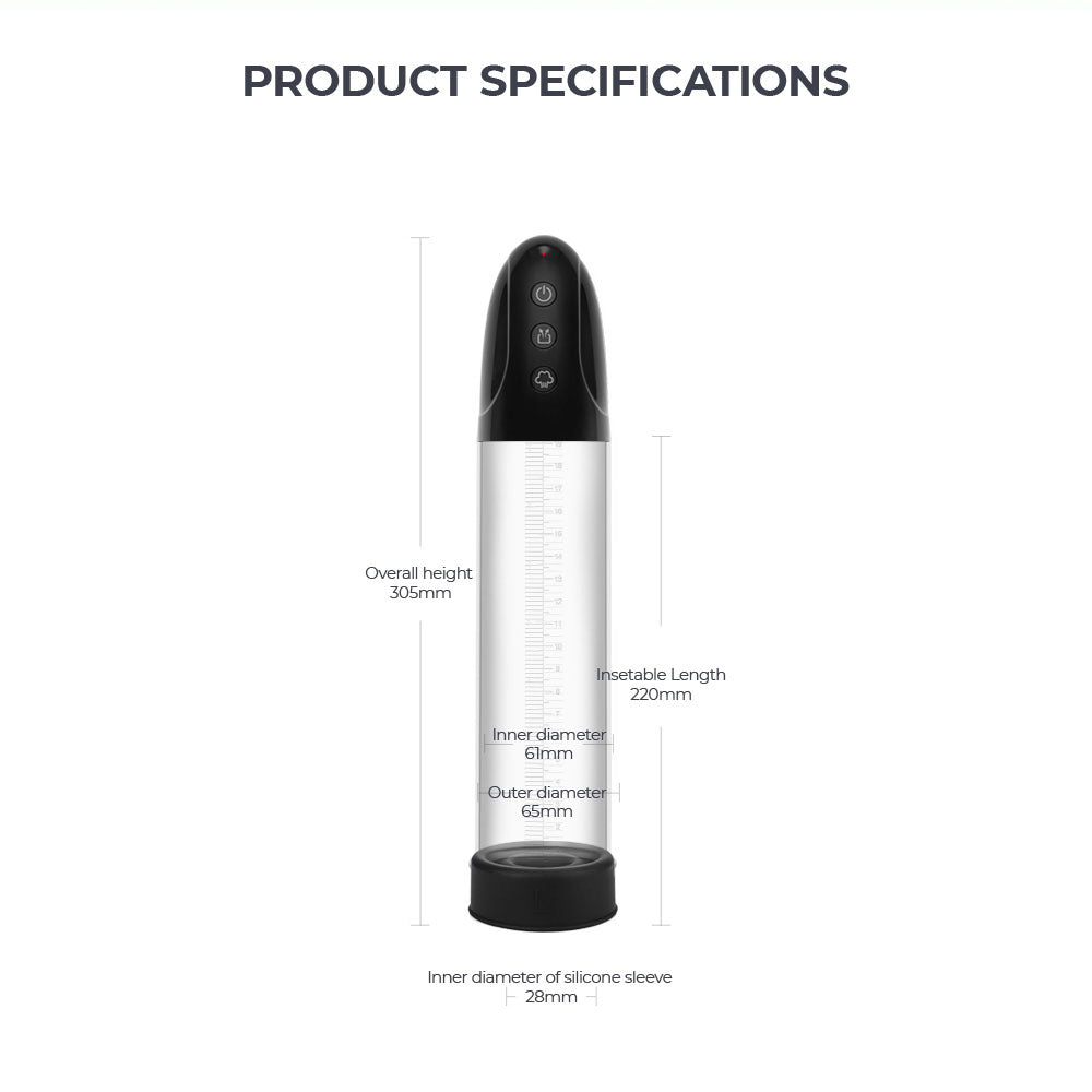 LuvPump Automatic Penis Pump - Clear USB Rechargeable Automatic Penis Pump — view 8