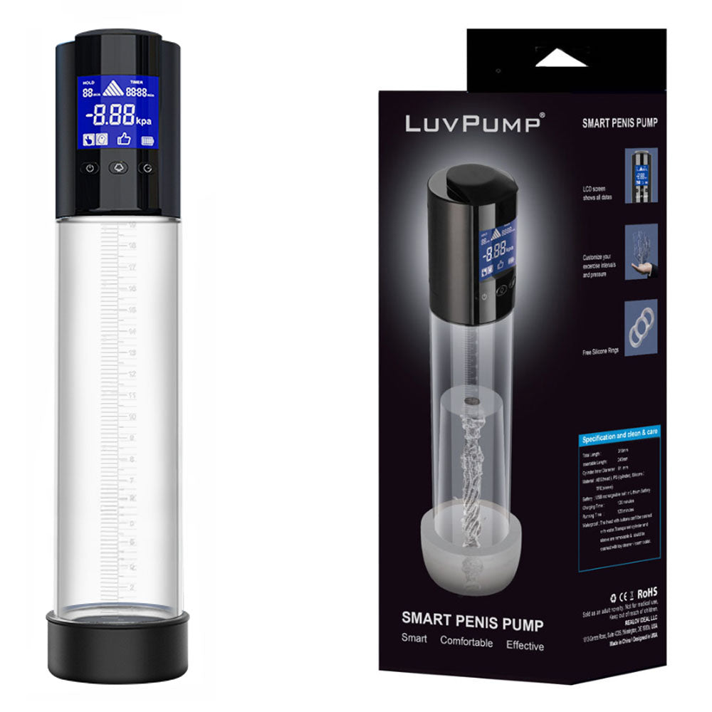 LuvPump Smart Penis Pump - Clear USB Rechargeable Automatic Penis Pump — view 10