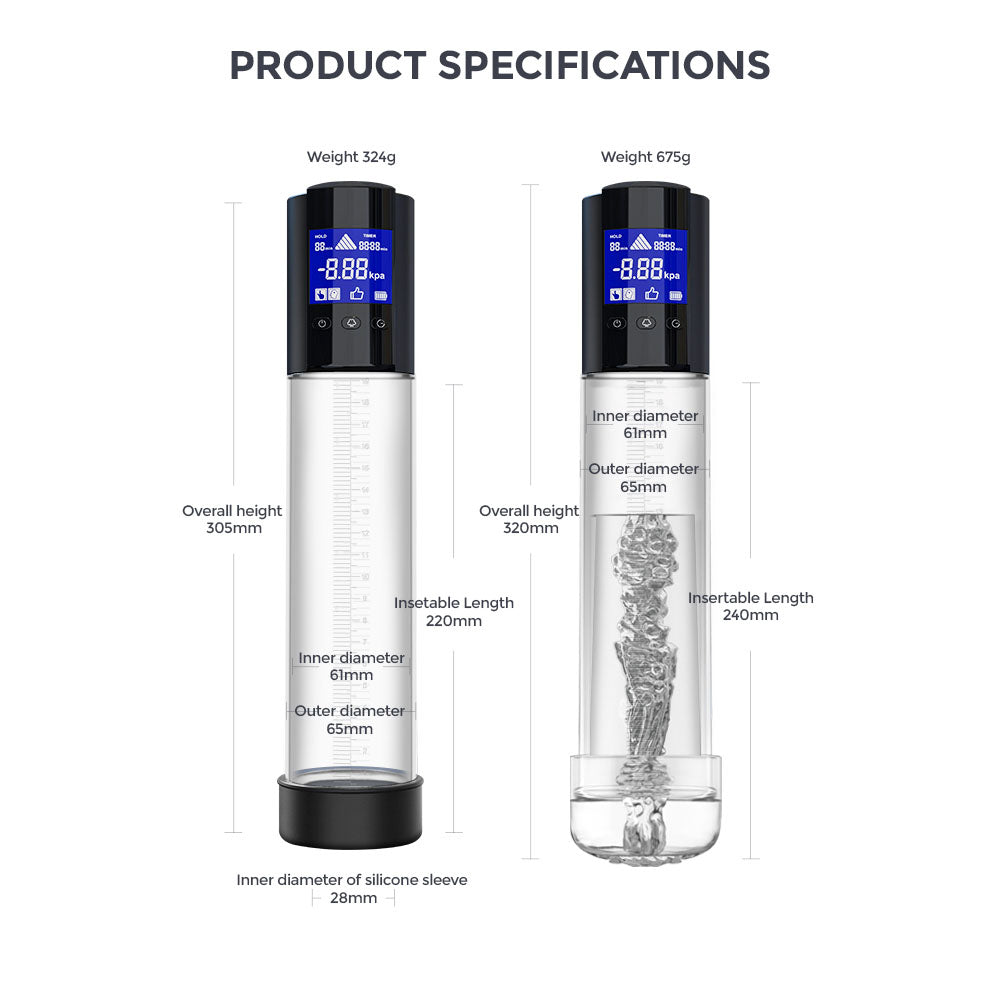 LuvPump Smart Penis Pump - Clear USB Rechargeable Automatic Penis Pump — view 9