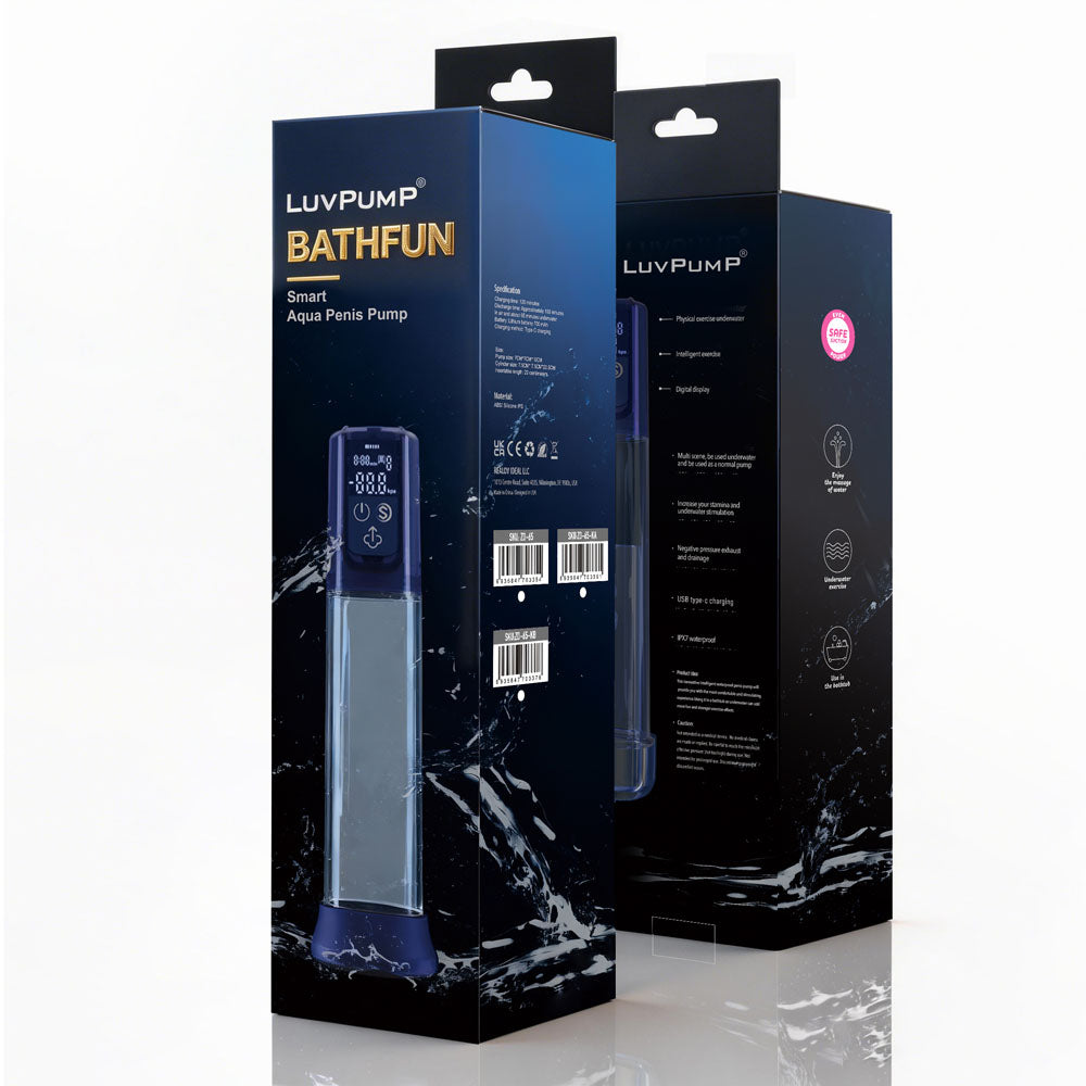 LuvPump Bathfun Smart Aqua Penis Pump - Blue USB-C Rechargeable Waterproof Automatic Penis Pump — view 7